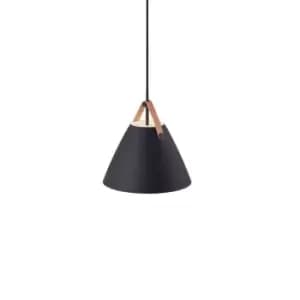 Strap 27cm Dome Pendant Ceiling Light Black, E27