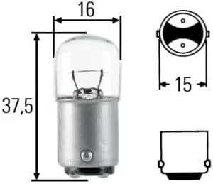 Bulb R5W 24V 8GA002071-361 by Hella