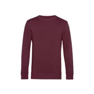 B&C Mens Organic Crew Neck Sweat (S) (Burgundy)