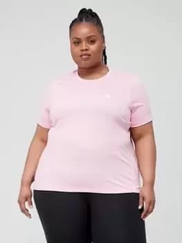 adidas Minimal Tee (Plus Size) - Pink, Size 1X, Women