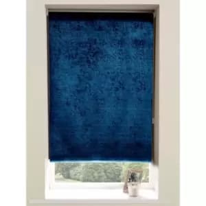 Crushed Velvet Roller Blind Mid Blue 0.9 x 1.6 M
