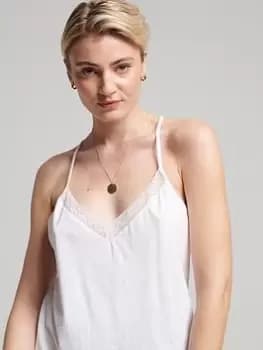 Superdry Studios Lace Mix Cami - White, Size 16, Women
