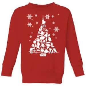 Star Wars Character Christmas Tree Kids Christmas Sweatshirt - Red - 11-12 Years