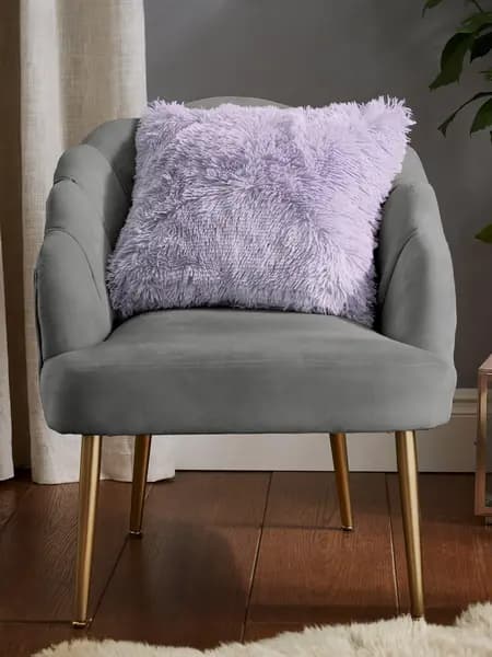Catherine Lansfield 'Cuddly' Faux Fur Cushion Lilac