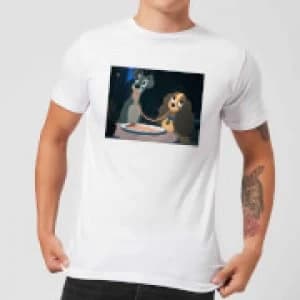 Disney Lady And The Tramp Spaghetti Scene Mens T-Shirt - White