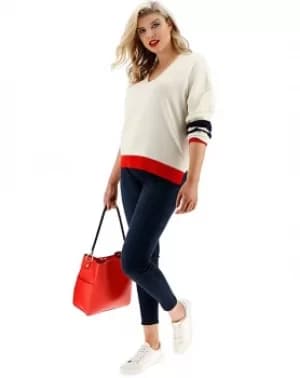 Oasis Curve Flash Stripe V Neck Jumper