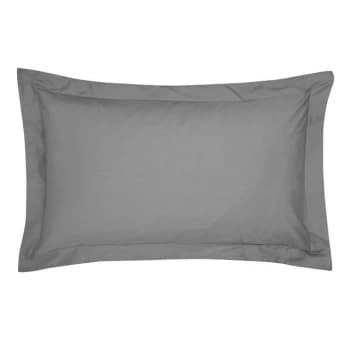 Bedeck of Belfast Fine Linens 300TC Plain Dye Oxford Pillowcase - CHARCOAL