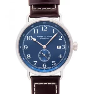 Khaki Navy Automatic Blue Dial Stainless Steel Mens Watch