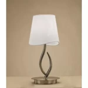 Table Lamp Ninette 1 Bulb E14 Small, antique brass with ivory white lampshade