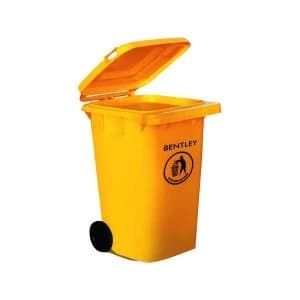 Wheelie Bin 240 Litre High Density Polythene Yellow with Rear Wheels