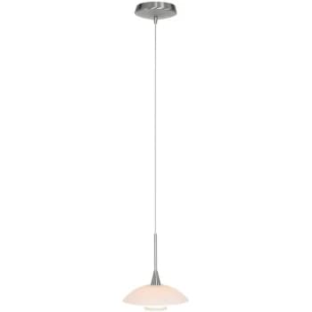 Sienna Lighting - Sienna Tallerken Dome Pendant Ceiling Lights Steel Brushed, Glass White Matt, Transparent Matt