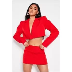 I Saw It First Premium Woven Mini Skirt Co-Ord - Red