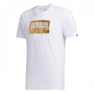 adidas Mens Graphic Foil Box T-Shirt - White/Gold