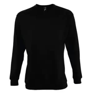 SOLS Mens Supreme Plain Cotton Rich Sweatshirt (3XL) (Black)