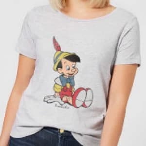 Disney Pinocchio Classic Womens T-Shirt - Grey - L