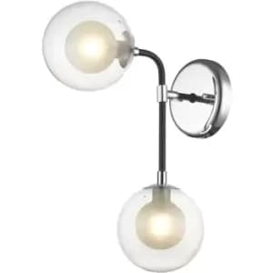 Impex Remy 2 Light Wall Lamp Chrome Black