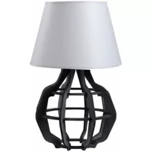 Keter Bento Table Lamp With Round Tapered Shade Grey - Grey, 30.5cm, 1x E27