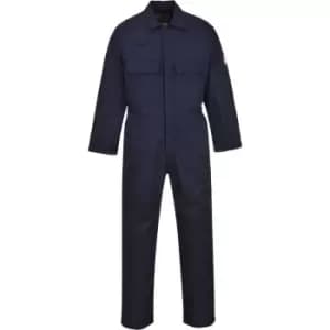 Portwest Mens Bizweld Flame Retardant Coverall / Workwear (XL x Regular) (Navy) - Navy