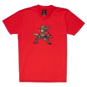 Overwatch - Mccree Pixel Unisex Large T-Shirt - Red