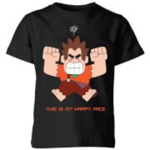 Disney Wreck it Ralph This Is My Happy Face Kids T-Shirt - Black - 11-12 Years