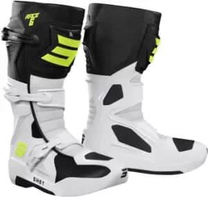 Shot Race 6 Motocross Boots, black-white-yellow, Size 39, black-white-yellow, Size 39