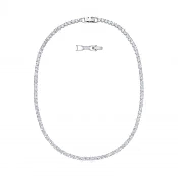 Swarovski Tennis |Rhodium Plated White |Deluxe |Necklace Jewellery