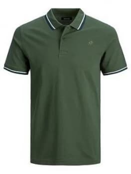 Jack & Jones Junior Boys Short Sleeve Tipped Polo - Forest
