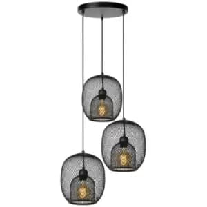 Lucide JERREL - Pendant Light - Ø51cm - 3xE27 - Black