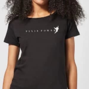 Disney Peter Pan Tinkerbell Pixie Power Womens T-Shirt - Black