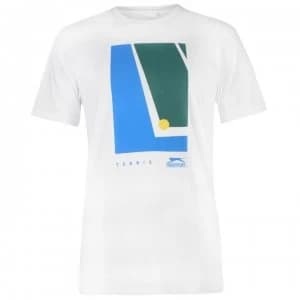 Slazenger Tennis Graphic T Shirt Mens - White