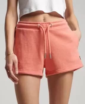 Superdry Womens Organic Cotton Vintage Logo Jersey Shorts Cream / La Coral Marl - Size: 12