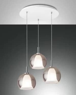 Bretagna Cluster Pendant Ceiling Light Transparent Grey Glass, E27