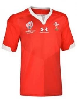 Urban Armor Gear Youth Wales Wru Home Short Sleeved Rugby Shirt - Red