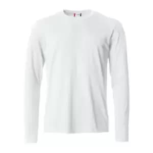 Clique Mens Basic Long-Sleeved T-Shirt (S) (White)