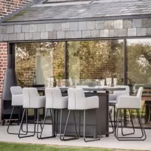 Gallery Direct Alco 8 Seater Bar Set with Fire Pit Table Slate
