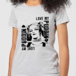 DC Comics Suicide Squad Harley Love Puddin Womens T-Shirt - Grey - 3XL