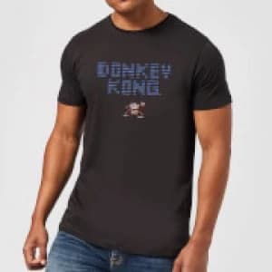 Nintendo Retro Donkey Kong Logo Mens Black T-Shirt - L - Black