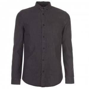 Label Lab Hyde Washed Black Denim Shirt - Washed Black