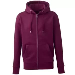 Anthem Mens Organic Full Zip Hoodie (3XL) (Burgundy)