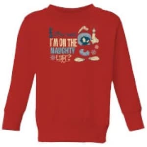 Looney Tunes Martian Who Said Im On The Naughty List Kids Christmas Sweatshirt - Red - 11-12 Years