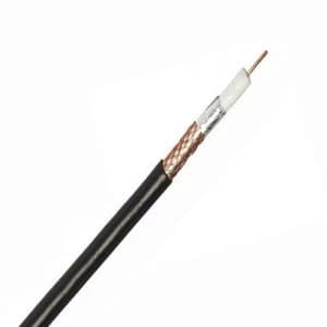 Zexum Black Single 1mm CCS 75Ohm RG6 Digital Satellite Aerial Cable With Foam Filled PE and Aluminium Foil - 1 Meter