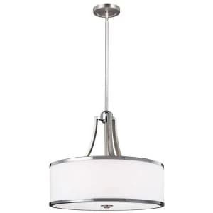 4 Light Round Ceiling Pendant Satin Nickel, Chrome, E27