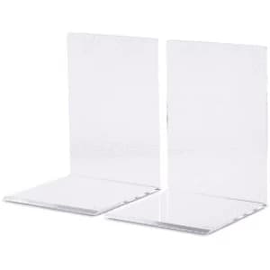 Maul Acrylic Transparent Bookends 10 x 10 x 13cm (2 Pack)