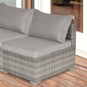 Outsunny Outdoor Garden Furniture Rattan Single Sofa with Cushions for Backyard Porch Garden Poolside Light Grey