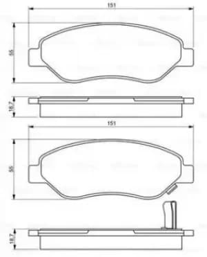 Bosch 0986494345 BP1253 Brake Pad Set Disc Brake Front Axle