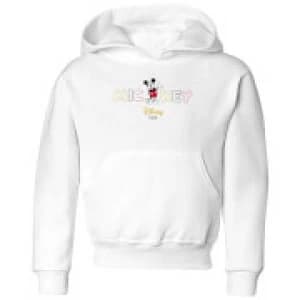 Disney Mickey Mouse Disney Wording Kids Hoodie - White - 11-12 Years