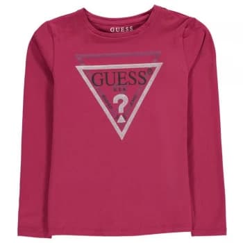 Guess Glitter Triangle Long Sleeve T-Shirt - Baies WLBR