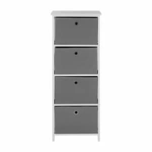 Premier Housewares Lindo Cabinet with 4 Drawers, Grey