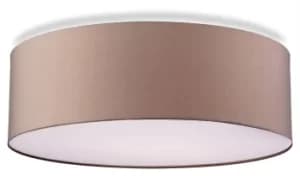 Phoenix 2 Light Bathroom Flush Ceiling Light Taupe IP54, E27