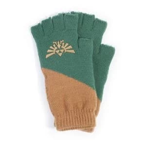 Nintendo - Green Core Unisex One Size Fingerless Gloves - Green/Brown